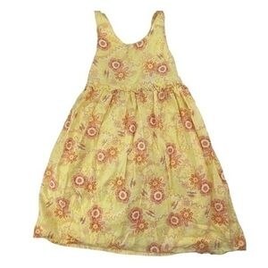 Cherokee Floral Print Dress Toddler Girls Sz 4T Sleeveless Yellow Orange Cotton